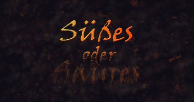 Oder Saures susses alt toz içine eriterek (Trick or Treat) Alman metin