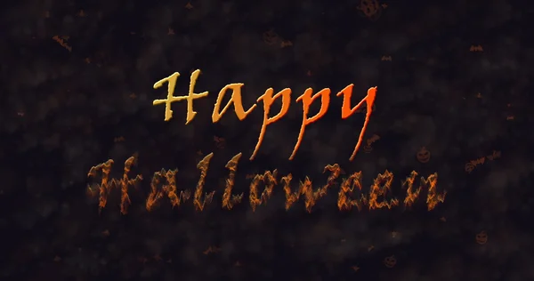 Happy Halloween tekst oplossend in stof naar botto — Stockfoto
