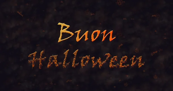 Buon testo di Halloween in italiano che si dissolve in polvere in botto — Foto Stock