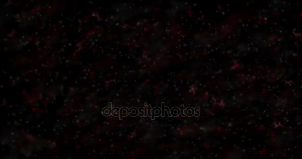 Frohe Weihnachten Text auf Französisch "joyeux noel" aus Staub geformt und verwandelt sich in Staub horizontal auf schwarz animierten Hintergrund — Stockvideo