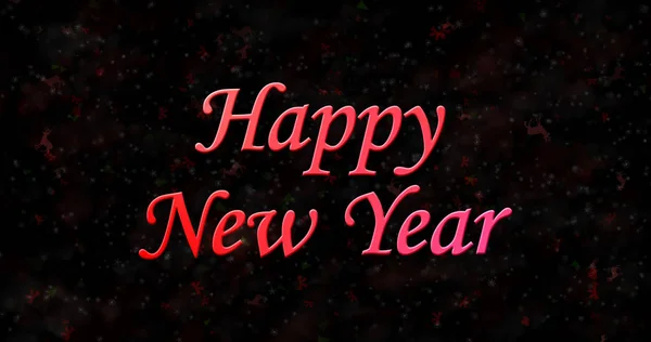 Happy New Year text on black background — Stock Photo, Image