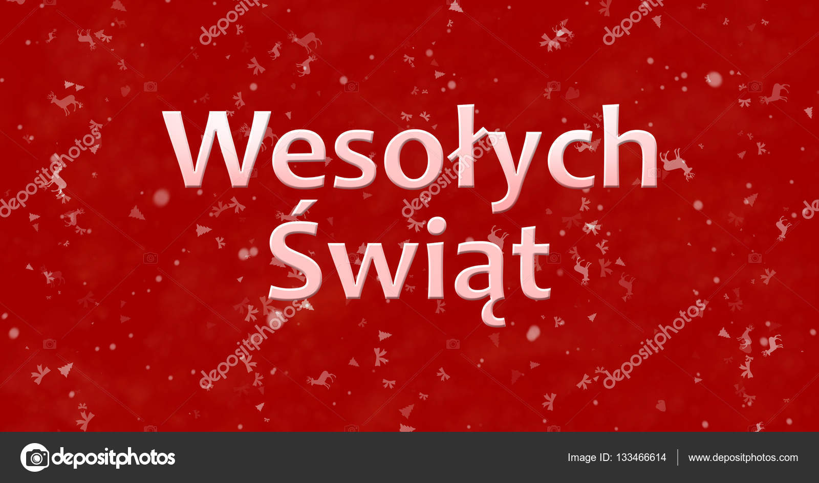 Buon Natale In Polacco.Merry Christmas Text In Polish Wesolych Swiat On Red Background Stock Photo C Diplikaya Gmail Com 133466614