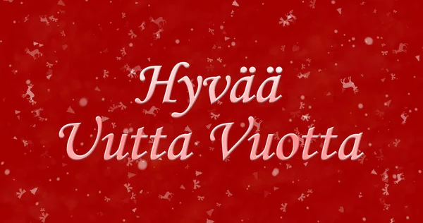 Frohes neues Jahr Text in finnischer "hyvaa uutta vuotta" auf rotem Hintergrund — Stockfoto