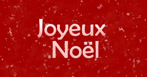 Merry Christmas text in French "Joyeux Noel" on red background — Stock Photo, Image
