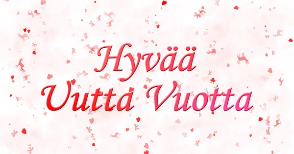 Szczęśliwego nowego roku tekst w języku fińskim "Hyvaa uutta vuotta" na białym tle — Zdjęcie stockowe