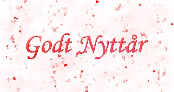 Frohes neues Jahr Text in norwegischer "godt nyttar" auf weißem Hintergrund — Stockfoto