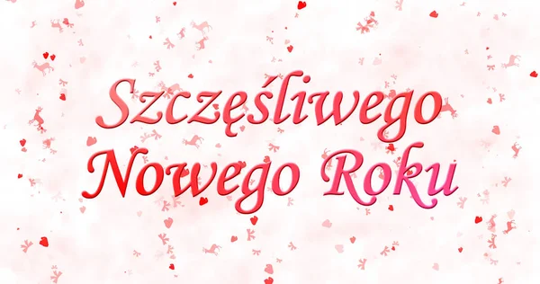 Gott nytt år text i polska "Szczesliwego Nowego Roku" på vit bakgrund — Stockfoto