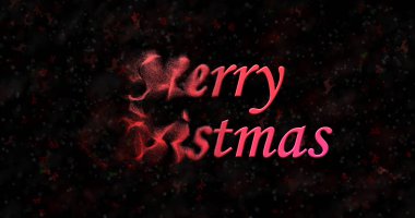 Siyah arka plan üzerine soldan toza neşeli Noel metin döner