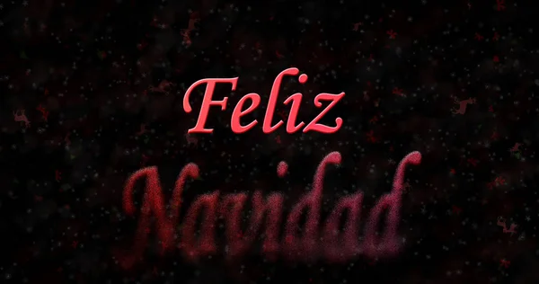 Feliz Navidad texto en español "Feliz Navidad" se convierte en polvo de fondo sobre fondo negro —  Fotos de Stock