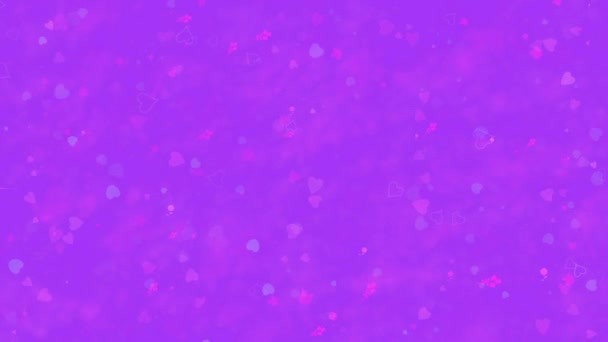Feliz día de San Valentín texto en hebreo formado a partir de polvo y se convierte en polvo horizontallyon fondo púrpura — Vídeo de stock