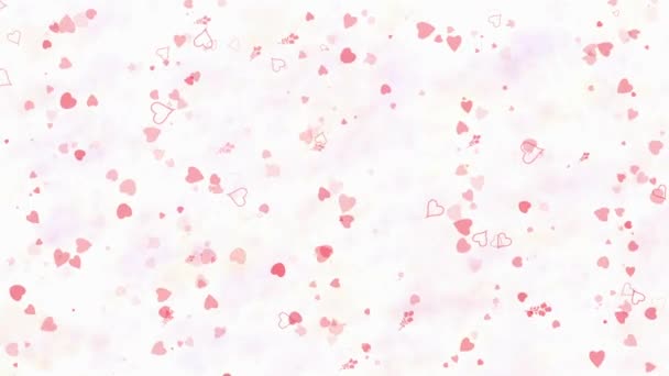 Happy Valentine's Day text in Italian "Buon San Valentino" formed from dust and turns to dust horizontallyon light background — Stock Video