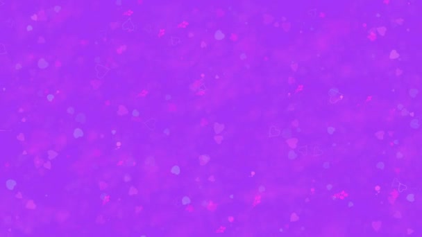 "I Love You "texto en japonés formado a partir de polvo y se convierte en polvo horizontalmente sobre fondo púrpura — Vídeo de stock