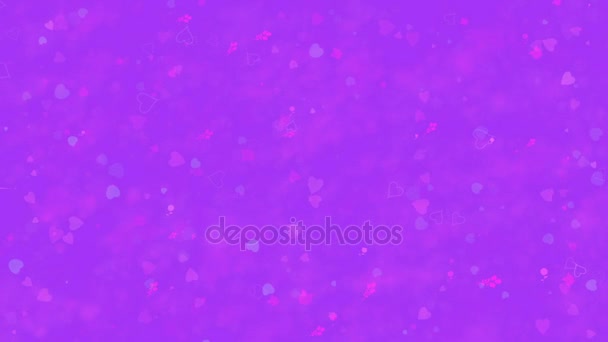 "I Love You" text in German "Ich Liebe Dich" formed from dust and turns to dust horizontally on purple background — Stock Video