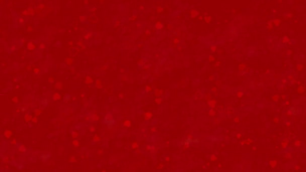 "I Love You "texto en italiano" Ti Amo "formado a partir de polvo y se convierte en polvo horizontalmente sobre fondo rojo — Vídeo de stock