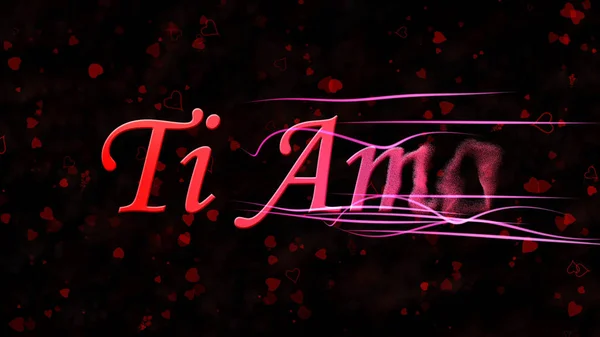 "Miluji tě "text v italštině" ti AMO "mění se v prach zprava o — Stock fotografie