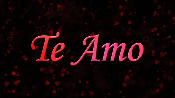 "I Love You" text in Portuguese and Spanish "Te Amo" on dark bac — Stock Photo, Image