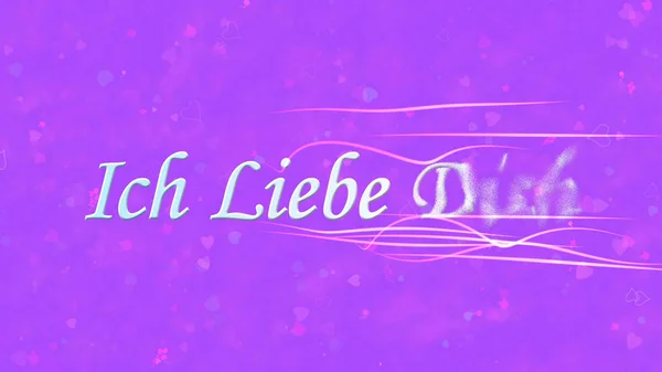 "Я люблю тебе "текст німецькою" Ich ліб Дч "звертається до пилу з — стокове фото
