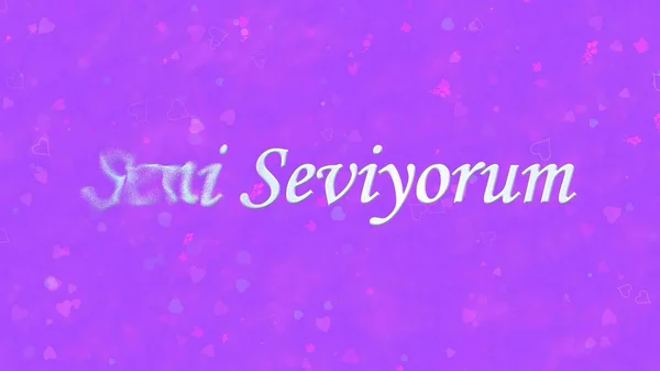 "I Love You "texto en turco" Seni Seviyorum "se convierte en polvo de — Foto de Stock