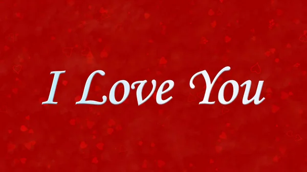 "我爱你"红色背景上的文字 — 图库照片