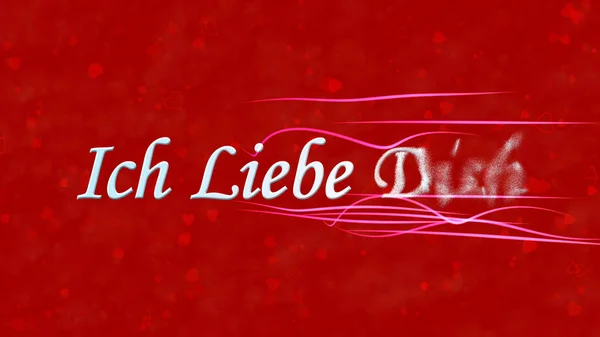 "I Love You "texto en alemán" Ich Liebe Dich "se convierte en polvo de — Foto de Stock