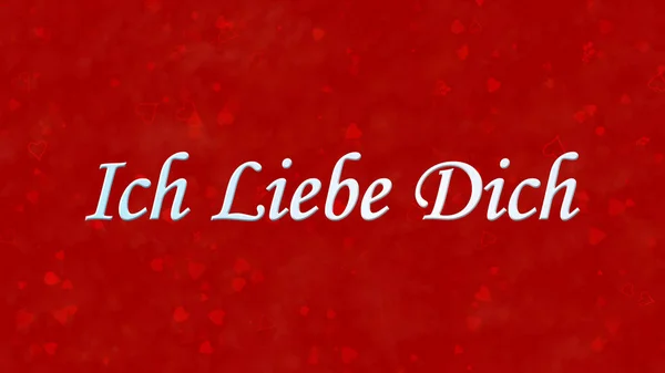 "赤い背景にドイツ語の「Ich Liebe Dich」のテキスト「私はあなたを愛しています」 — ストック写真