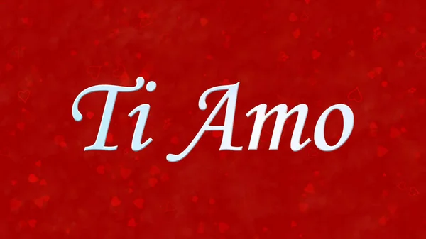 "I Love You" text in Italian "Ti Amo" on red background — Stock Photo, Image