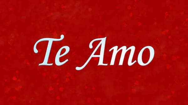 "Σ ' αγαπώ "κείμενο στα Πορτογαλικά και Ισπανικά" Te amo "στην κόκκινη πλάτη — Φωτογραφία Αρχείου