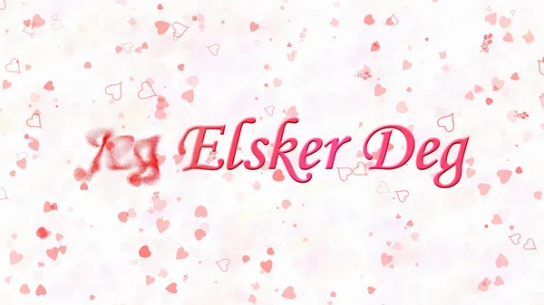 "I Love You" text in Norwegian "Jeg Elsker Deg" turns to dust fr — Stok fotoğraf