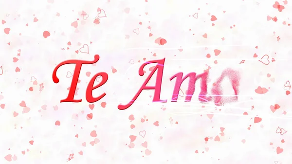 "我爱你"文本在葡萄牙语和西班牙语"Te Amo"变成杜 — 图库照片