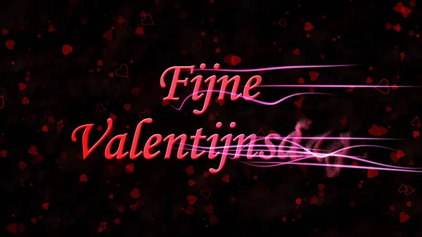 Zamienia szczęśliwy tekst Valentine's Day w holenderski "Fijne Valentijnsdag" — Zdjęcie stockowe