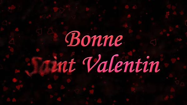 Texto feliz Dia dos Namorados em francês "Bonne Saint Valentin" turno — Fotografia de Stock