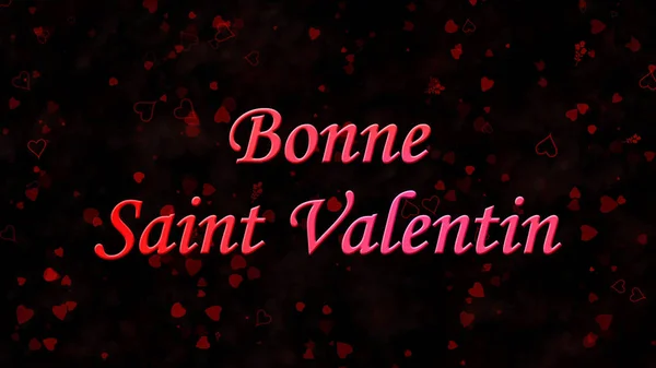 Happy Valentine 's Day text in French "Bonne Saint Valentin" on d — стоковое фото