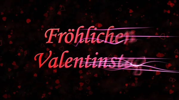 Happy Valentine 's Day text in German "Frohlichen Valentinstag" t — стоковое фото