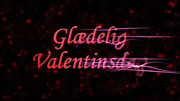 Happy Valentine 's Day text in Norwegian "Glaedelig Valentinsdag " — стоковое фото
