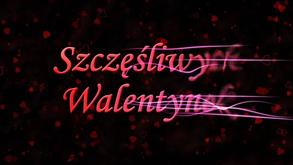 Happy Valentine's Day text in Polish "Szczesliwych Walentynek" t — Stock Photo, Image