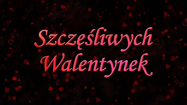 Feliz día de San Valentín texto en polaco "Szczesliwych Walentynek" o — Foto de Stock