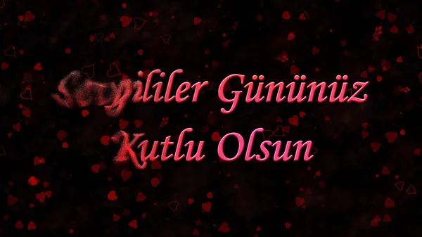 Happy Valentine's Day text in Turkish "Sevgililer Gununuz Kutlu — Stock Photo, Image