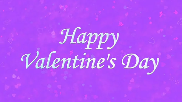 Szczęśliwy tekst Valentine's Day na fioletowym tle — Zdjęcie stockowe