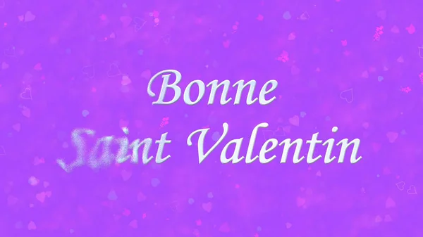 Boldog Valentin-napot szöveg franciául "Bonne Szent Valentin" kapcsolja be — Stock Fotó