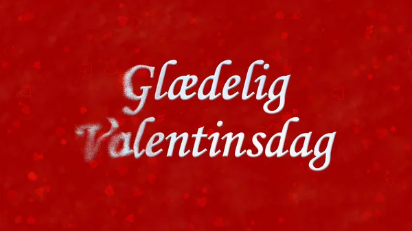 Happy Valentine 's Day text in Norwegian "Glaedelig Valentinsdag " — стоковое фото