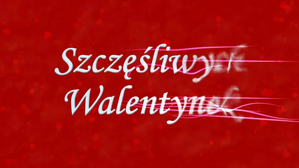 Feliz día de San Valentín texto en polaco "Szczesliwych Walentynek" t —  Fotos de Stock