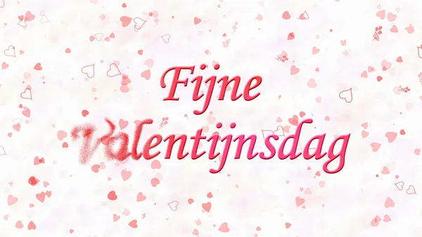 在荷兰的"Fijne Valentijnsdag"的快乐情人节文本将变为 — 图库照片