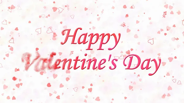 Szczęśliwy Valentine's Day tekst zamienia się w pył z lewej na światło — Zdjęcie stockowe