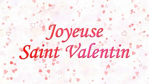 Happy Valentine 's Day text in French "Joyeuse Saint Valentin" on — стоковое фото
