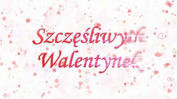 ポーランド語"Szczesliwych Walentynek"t の幸せなバレンタインデーのテキスト — ストック写真