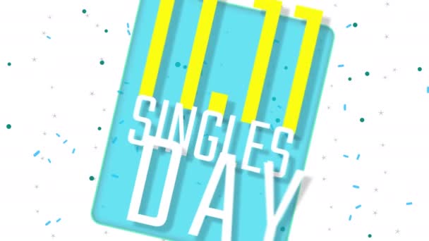 Singles day (11 November) bouncy animation on white background — Stock Video