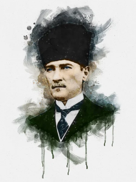 Ilustrace Mustafy Kemala Ataturka — Stock fotografie
