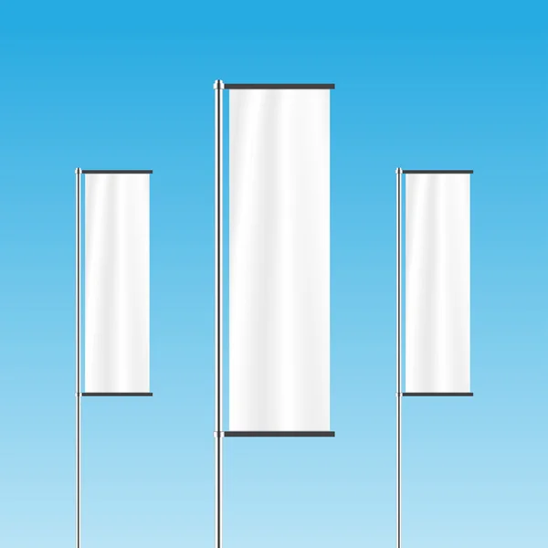 Banderas publicitarias verticales en blanco — Vector de stock