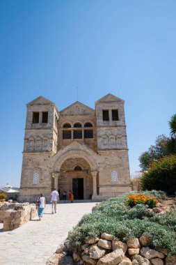 18 Eylül 2019, Nasıra, İsrail. Tabor Dağı 'ndaki Şekil Değiştirme Kilisesi