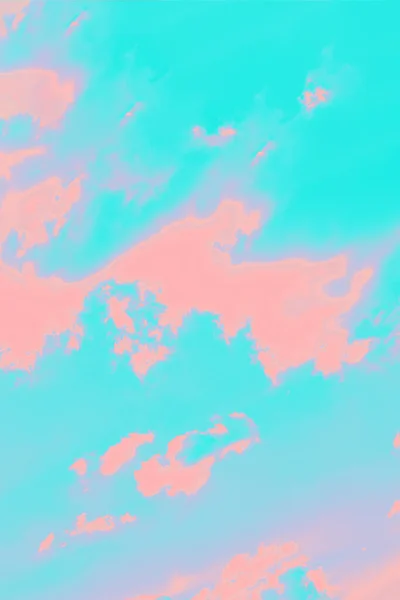 Ultra aqua and pink coral color background, abstract sky background, vertical orientation — Stock Photo, Image